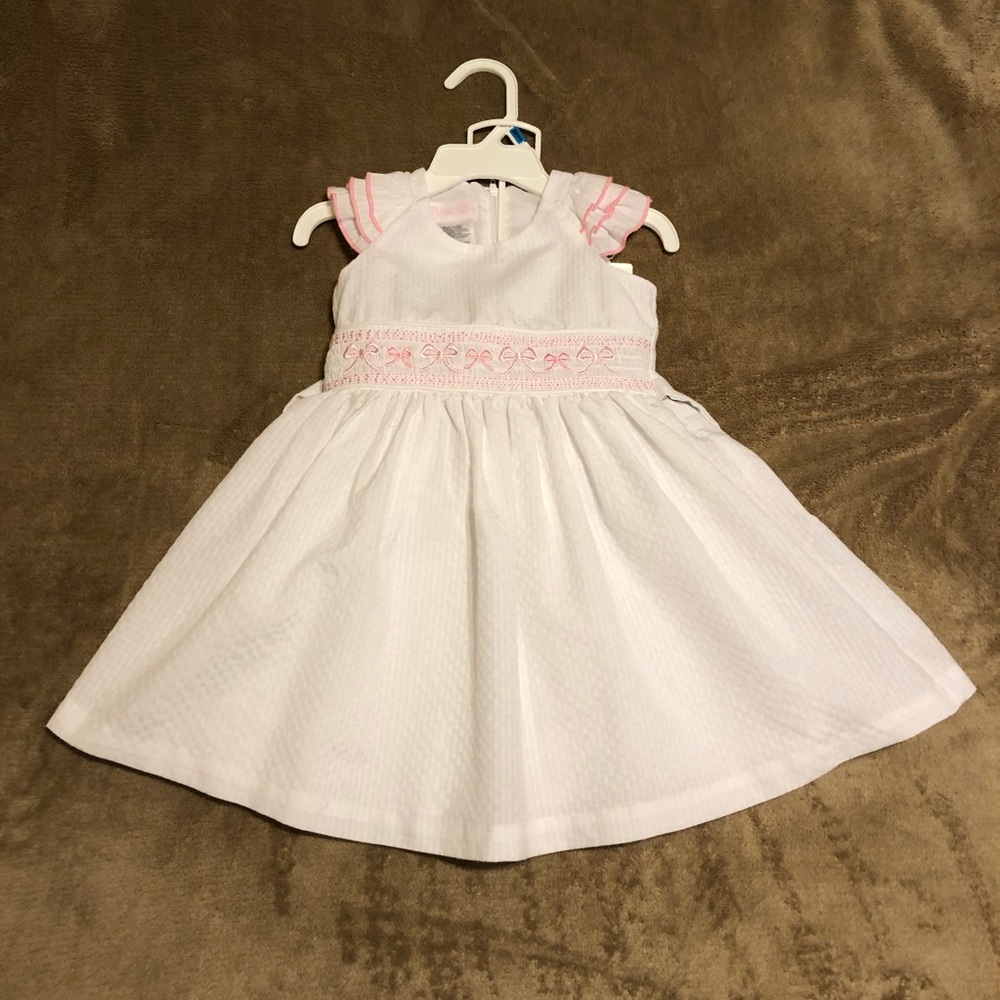 Bonnie Baby White Seersucker Dress - 24 months